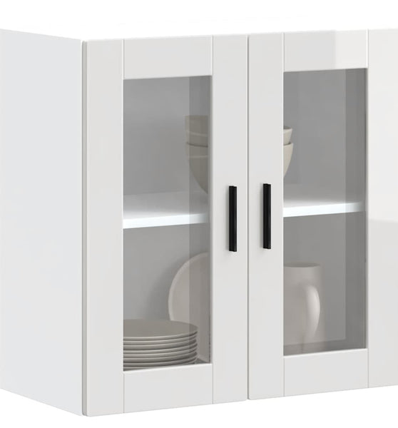 Küchen-Hängeschrank mit Glastür Porto Hochglanz-Weiß
