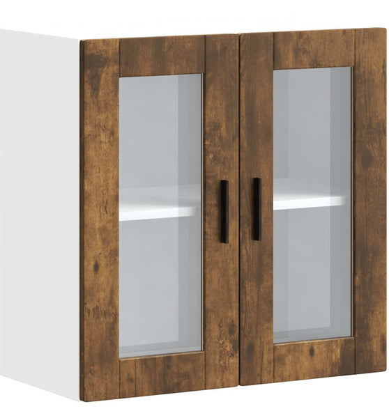 Küchen-Hängeschrank mit Glastür Porto Räuchereiche