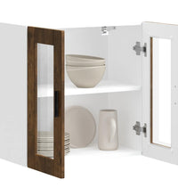Küchen-Hängeschrank mit Glastür Porto Räuchereiche