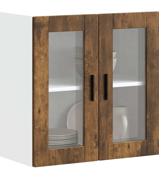 Küchen-Hängeschrank mit Glastür Porto Räuchereiche