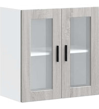Küchen-Hängeschrank mit Glastür Porto Grau Sonoma