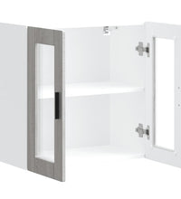 Küchen-Hängeschrank mit Glastür Porto Grau Sonoma