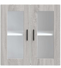 Küchen-Hängeschrank mit Glastür Porto Grau Sonoma