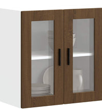 Küchen-Hängeschrank mit Glastür Porto Braun Eichen-Optik