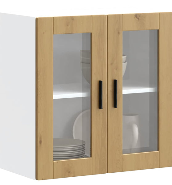 Küchen-Hängeschrank mit Glastür Porto Artisan-Eiche
