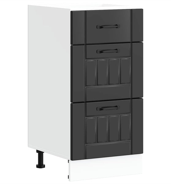 Küchen-Unterschrank Lucca Schwarz Holzwerkstoff