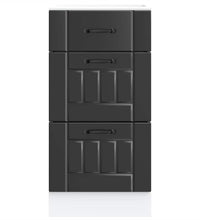 Küchen-Unterschrank Lucca Schwarz Holzwerkstoff