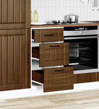 Küchen-Unterschrank Lucca Braun Eichen-Optik Holzwerkstoff