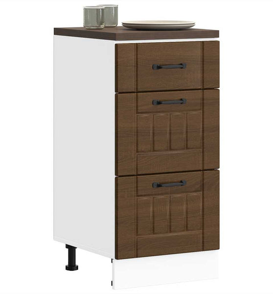 Küchen-Unterschrank Lucca Braun Eichen-Optik Holzwerkstoff