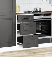 Küchenunterschrank Kalmar Schwarz Holzwerkstoff