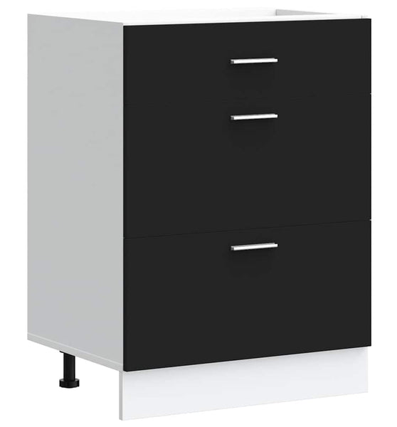 Küchenunterschrank Schwarz Holzwerkstoff