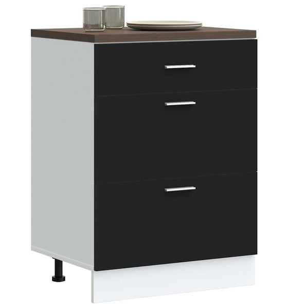 Küchenunterschrank Schwarz Holzwerkstoff