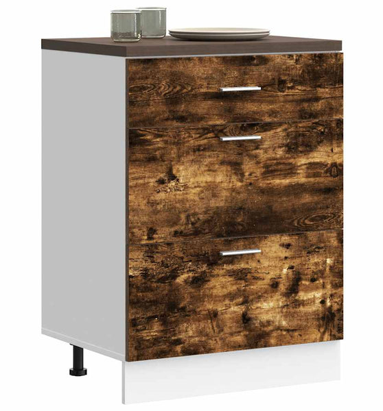 Küchenunterschrank Räuchereiche Holzwerkstoff