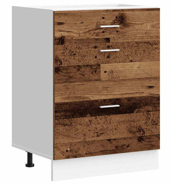 Küchenunterschrank Altholz-Optik Holzwerkstoff