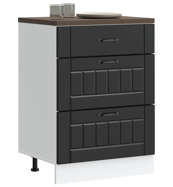 Küchen-Unterschrank Lucca Schwarz Holzwerkstoff
