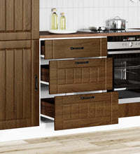 Küchen-Unterschrank Lucca Braun Eichen-Optik Holzwerkstoff