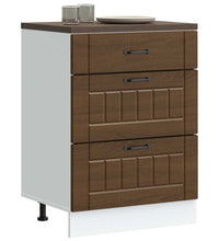 Küchen-Unterschrank Lucca Braun Eichen-Optik Holzwerkstoff