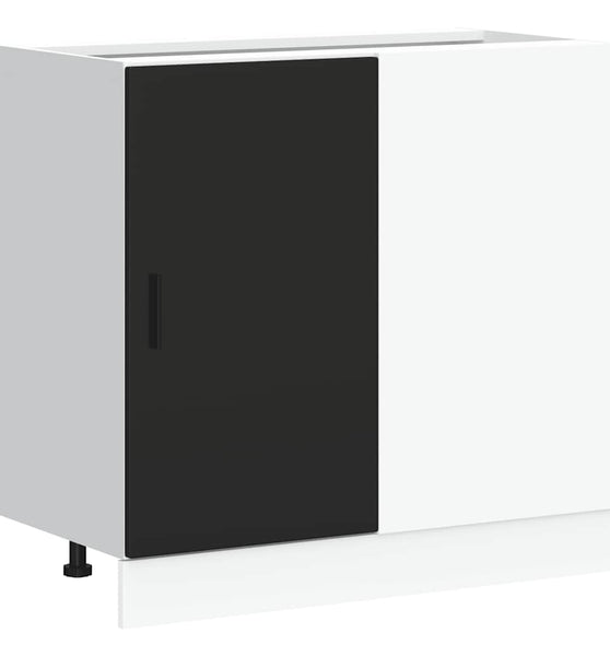 Spülenunterschrank Schwarz Holzwerkstoff