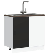 Spülenunterschrank Schwarz Holzwerkstoff