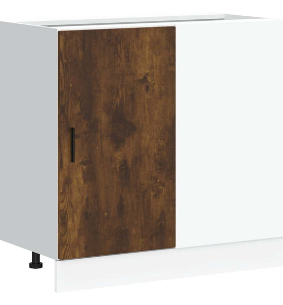 Spülenunterschrank Räuchereiche Holzwerkstoff