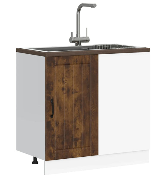 Spülenunterschrank Lucca Räuchereiche Holzwerkstoff