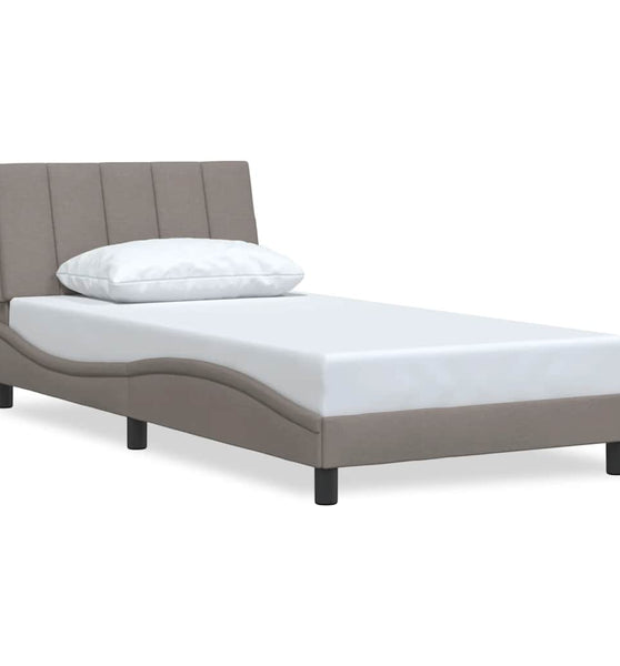 Bettgestell ohne Matratze Taupe 100x200 cm Stoff