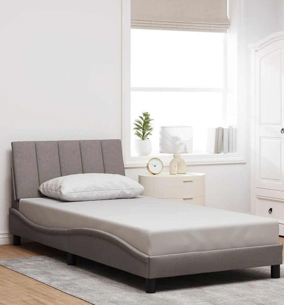 Bettgestell ohne Matratze Taupe 100x200 cm Stoff