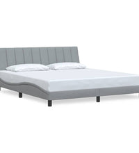 Bettgestell ohne Matratze Hellgrau 180x200 cm Stoff