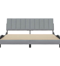Bettgestell ohne Matratze Hellgrau 180x200 cm Stoff