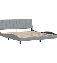 Bettgestell ohne Matratze Hellgrau 180x200 cm Stoff