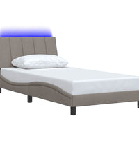 Bettgestell ohne Matratze Taupe 100x200 cm Stoff