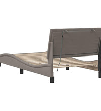 Bettgestell ohne Matratze Taupe 100x200 cm Stoff