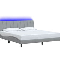 Bettgestell ohne Matratze Hellgrau 180x200 cm Stoff