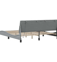 Bettgestell ohne Matratze Hellgrau 180x200 cm Stoff