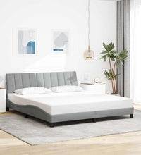 Bettgestell ohne Matratze Hellgrau 180x200 cm Stoff