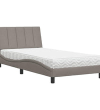 Bett mit Matratze Taupe 100x200 cm Stoff