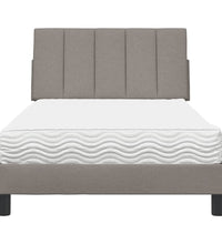 Bett mit Matratze Taupe 100x200 cm Stoff