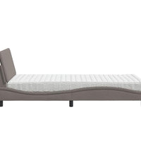 Bett mit Matratze Taupe 100x200 cm Stoff
