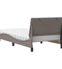 Bett mit Matratze Taupe 100x200 cm Stoff