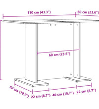 Esstisch Artisan-Eiche 110x60x75 cm Holzwerkstoff