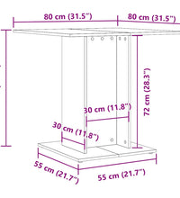 Esstisch Altholz-Optik 80x80x75 cm Holzwerkstoff
