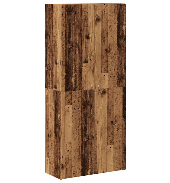 Schuhschrank Altholz-Optik 80x35,5x180 cm Holzwerkstoff