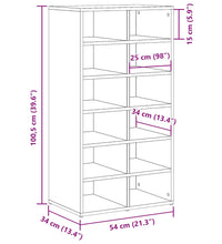 Schuhregal Altholz-Optik 54x34x100,5 cm Holzwerkstoff