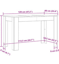 Esstisch Artisan-Eiche 120x60x76 cm Holzwerkstoff