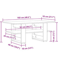 Couchtisch Altholz-Optik 102x55x42 cm Holzwerkstoff