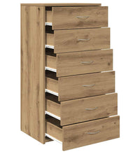Sideboard mit 6 Schubladen Artisan-Eiche 50x34x96 cm