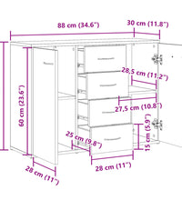 Sideboard Altholz-Optik 88x30x64 cm Holzwerkstoff