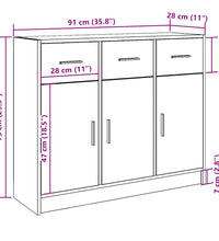 Sideboard Altholz-Optik 91x28x75 cm Holzwerkstoff