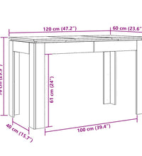 Esstisch Altholz-Optik 120x60x76 cm Holzwerkstoff