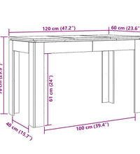 Esstisch Artisan-Eiche 120x60x76 cm Holzwerkstoff